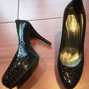 Stuart Weitzman for Russell & Bromley patent leather platform pumps